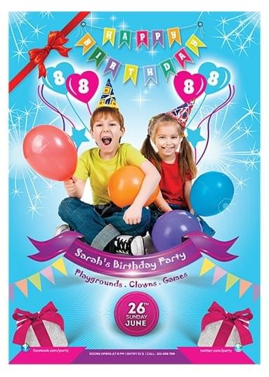 Kids Birthday Party Flyer Template